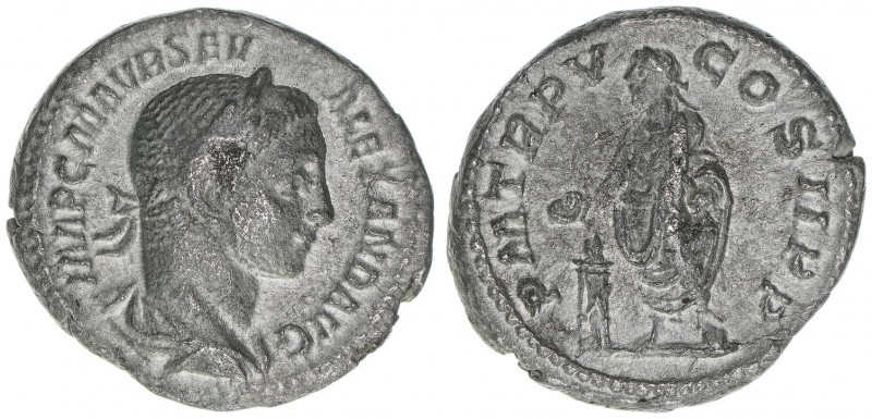 Severus Alexander 222-235
Römisches Reich - Kaiserzeit. Denar. Av. IMP C M AVR S...