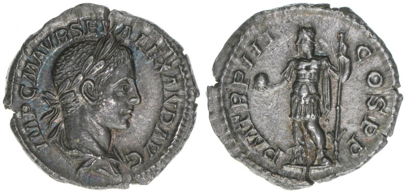 Severus Alexander 222-236
Römisches Reich - Kaiserzeit. Denar. Av. IMP C M AVR S...