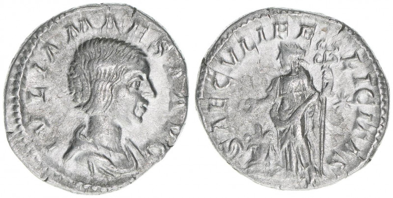 Julia Maesa + 226 Großmutter des Elagabalus
Römisches Reich - Kaiserzeit. Denar....