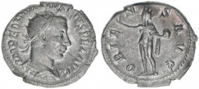 Gordianus III. Pius 238-244
Römisches Reich - Kaiserzeit. Antoninian. Av. IMP GORDIANVS PIVS FEL AVG Rv. ORIENS AVG
Rom
4,84g
Kampmann 72.26
vz-