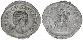 Otacilia Severa +249 Gattin des Philippus I. Arabs
Römisches Reich - Kaiserzeit. Antoninian. Av. M OTACIL SEVERA AVGG Rv. CONCORDIA AVGG
Rom
4,04g
RIC...