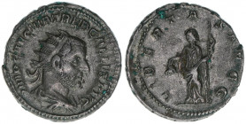 Trebonianus Gallus 251-253
Römisches Reich - Kaiserzeit. Antoninian. Av. IMP CAE C VIB TRB GALLVS AVG Rv. LIBERTAS AVGG
Rom
5,33g
Kampmann 83.11
ss+