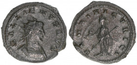 Gallienus 253-268
Römisches Reich - Kaiserzeit. Antoninian. Av. GALLIENVS AVG Rv. VENER VICTRICI
Rom
3,66g
G1654
vz-