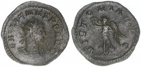 Gallienus 253-268
Römisches Reich - Kaiserzeit. Antoninian. Av. GALLIENVS P F AVG Rv. VICTORIA AVG
Rom
2,58g
Kampmann 90.199
ss/vz