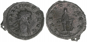 Gallienus 253-268
Römisches Reich - Kaiserzeit. Antoninian. Av. GALLIENVS AVG Rv. LAETITIA AVG
Rom
3,22g
Kampmann 90.80
vz-