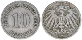 Deutsches Reich 1871-1918
10 Pfennig, 1893 E. Auflage 362000
3.89g
AKS 12
ss-