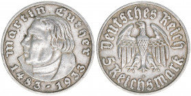 Deutsches Reich 1919-1945
5 Reichsmark, 1933 A. selten
13,94g
Schön 69
ss/vz