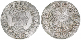 Ferdinand I. 1526-1564
3 Kreuzer, 1534. Wien
2,84g
Schulten 4128
ss+