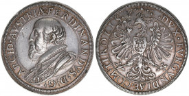 Erzherzog Ferdinand 1564-1595
Doppeltaler, ohne Jahr. posthum 1601-1604
Hall
57,14g
ss/vz