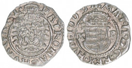 Matthias 1608-1619
Denar, 1609 KB. Kremnitz
0,50g
Huszar 1139
vz-