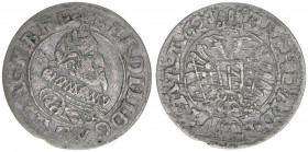 Ferdinand II. 1619-1637
3 Kreuzer, 1624. Wien
1,70g
Herinek 1037
ss