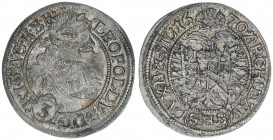 Leopold I. 1657-1705
3 Kreuzer, 1670 SHS. Breslau
1,54g
Herinek 1539
ss+