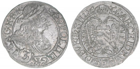 Leopold I. 1657-1705
3 Kreuzer, 1666 SHS. Breslau
1,52g
Herinek 1535
ss+