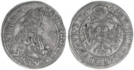 Leopold I. 1657-1705
3 Kreuzer, 1700 CB. Brieg
1,64g
Herinek 1807
ss