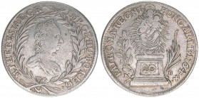 Maria Theresia 1740-1780
20 Kreuzer, 1764 KB. Kremnitz
6,38g
Frühwald 1145
ss
