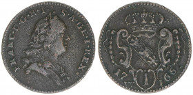 Franz I. Stephan 1745-1765
Pfennig, 1765 W. Wien
2,56g
ANK 2
ss