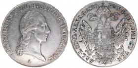 Kaiser Franz (II.) I. 1792-1835
Taler, 1819 A. Wien
28,05g
ANK 62
ss