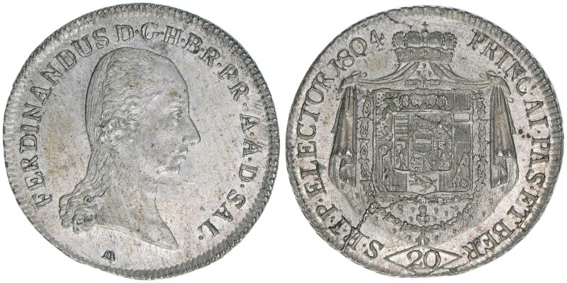 Kurfürst Erzherzog Ferdinand 1803-1806
Salzburg. 20 Kreuzer, 1804. Salzburg
6,73...