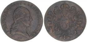 Kaiser Franz I.
Salzburg. 3 Kreuzer, 1800 D. äußerst selten
Salzburg
8,93g
Zöttl 3445, Probszt 2636
ss/vz