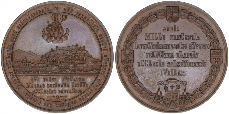 Bronzemedaille, 1882
Salzburg. auf das 1300jährige Stiftsjubiläum. 33,12g
Macho ...