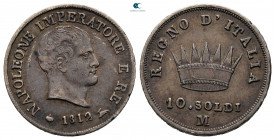 Italy. Milano. NapoleoneI Re d´Italia AD 1805-1814. 10 Soldi Ar