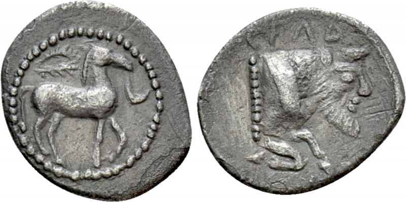 SICILY. Gela. Litra (Circa 465-450 BC). 

Obv: Horse advancing right; wreath a...