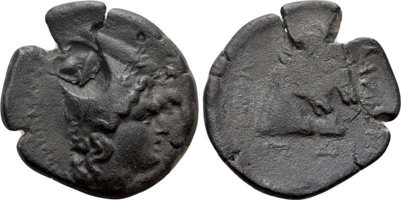 KINGS OF SKYTHIA. Aelis (Circa 188-180 BC). Ae. 

Obv: Jugate heads of the Dio...