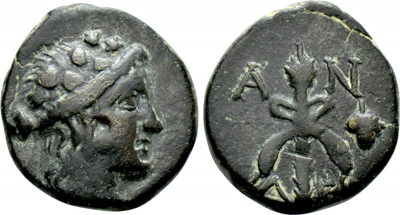 MOESIA. Dionysopolis. Ae (2nd century BC). 

Obv: Head of Dionysos right, wrea...