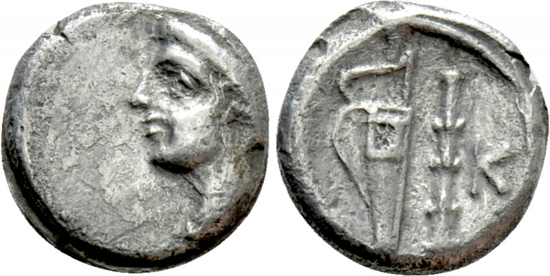 MOESIA. Kallatis. Obol (Circa 3rd-2nd centuries BC). 

Obv: Head of Hermes(?) ...