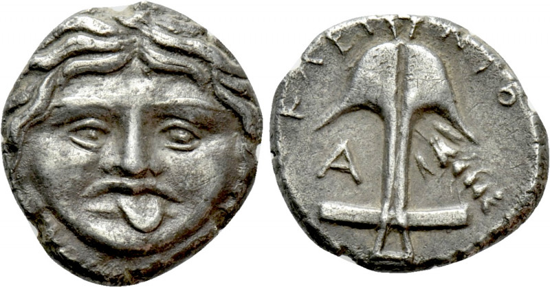THRACE. Apollonia Pontika. Tetrobol (Circa 450-390 BC). Kleinio-, magistrate. 
...