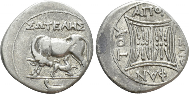 ILLYRIA. Apollonia. Drachm (Circa 229-100 BC). Soteles and Xenophantos, magistra...