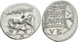 ILLYRIA. Apollonia. Drachm (Circa 120-70 BC). Maarkos and Lysanias, magistrates
