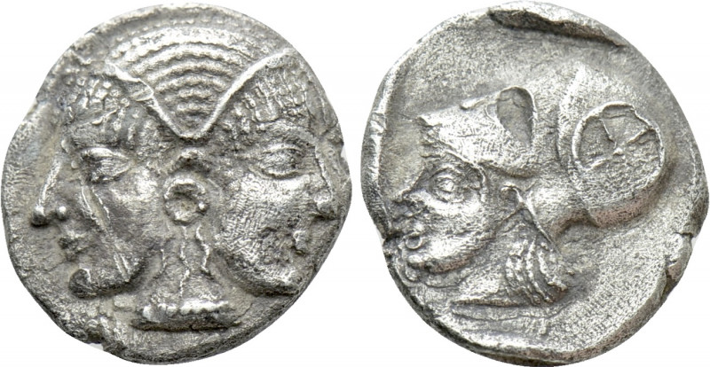 MYSIA. Lampsakos. Trihemiobol (Circa 500-450 BC). 

Obv: Female janiform head....