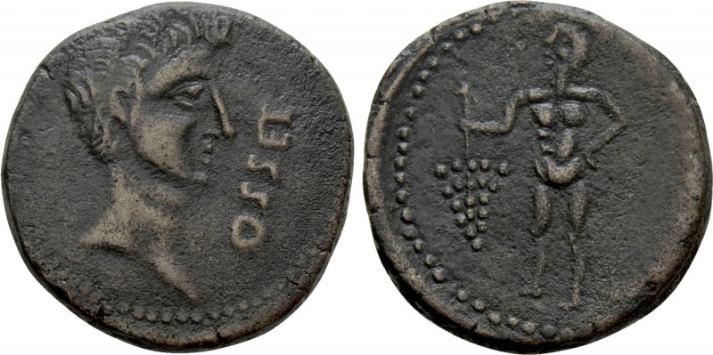 HISPANIA. Baetica. Osset. Augustus (27 BC-14 AD). Ae. 

Obv: OSSET. 
Bare hea...
