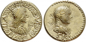KINGS OF BOSPOROS. Rhescuporis II with Caracalla (211/2-226/7). EL Stater. Dated Bosporan Era 513 (AD 216/7)