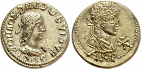 KINGS OF BOSPOROS. Rheskouporis II with Severus Alexander (211/2-226/7). EL Stater. Dated Bosporan Era 521 (AD 224/5)