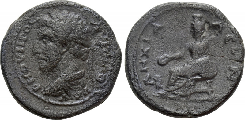 THRACE. Anchialus. Lucius Verus (161-169). Ae. 

Obv: ΑV ΚΑΙ ΛΟV ΑVΡΗ ΟVΗΡΟϹ. ...