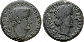 MACEDON. Thessalonica. Tiberius with Livia (14-37). Ae