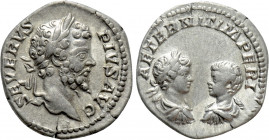 SEPTIMIUS SEVERUS with CARACALLA and GETA (193-211). Denarius. Rome