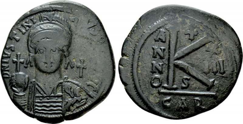 JUSTINIAN I (527-565). Half Follis. Carthage. Dated RY 13 (539/40). 

Obv: D N...