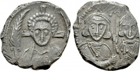 JUSTINIAN II with TIBERIUS (Second reign, 705-711). "Hexagram". Constantinople