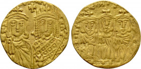 CONSTANTINE VI & IRENE with LEO III, CONSTANTINE V and LEO IV (780-797). GOLD Solidus. Constantinople