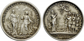 GERMANY. Brandenburg. Friedrich Wilhelm I (1713-1740). Cast Silver Medal (1732). Hospitality for Salzburg emigrants