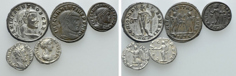 5 Roman Coins. 

Obv: .
Rev: .

. 

Condition: See picture.

Weight: g....