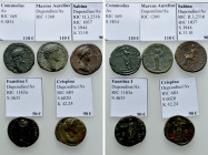 5 Roman Coins; Sabina, Crispina etc