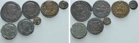 7 Late Roman Coins; Magnentius, Leo etc