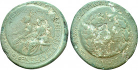 LYDIA. Sardis. Germanicus and Drusus (Died 19 and 23, respectively). Ae. Restruck by Asinios Pollio, proconsul