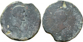 BYZACIUM. Achulla. Augustus with Divus Lucius Caesars (27 BC-AD 14). Ae. L. Volusius Saturninus, proconsul