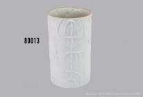Rosenthal Porzellan Vase, weiß., mit Relief, D ca. 16 cm, H 28 cm, Design Cuno Fischer, sehr guter Zustand, leicht veschmutzt