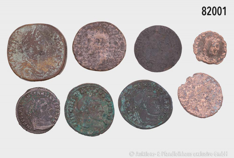 Römische Kaiserzeit, Konv. 10 Bronzemünzen, dabei 3 x Follis des Maxentius, Cons...